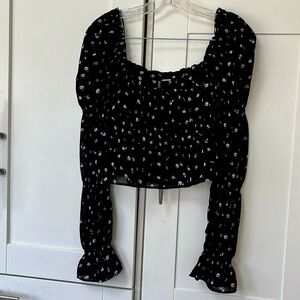 Divided off the shoulder peasant shirt xs